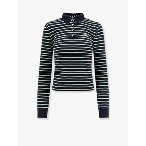 Celine Women Striped Cotton Polo Shirt